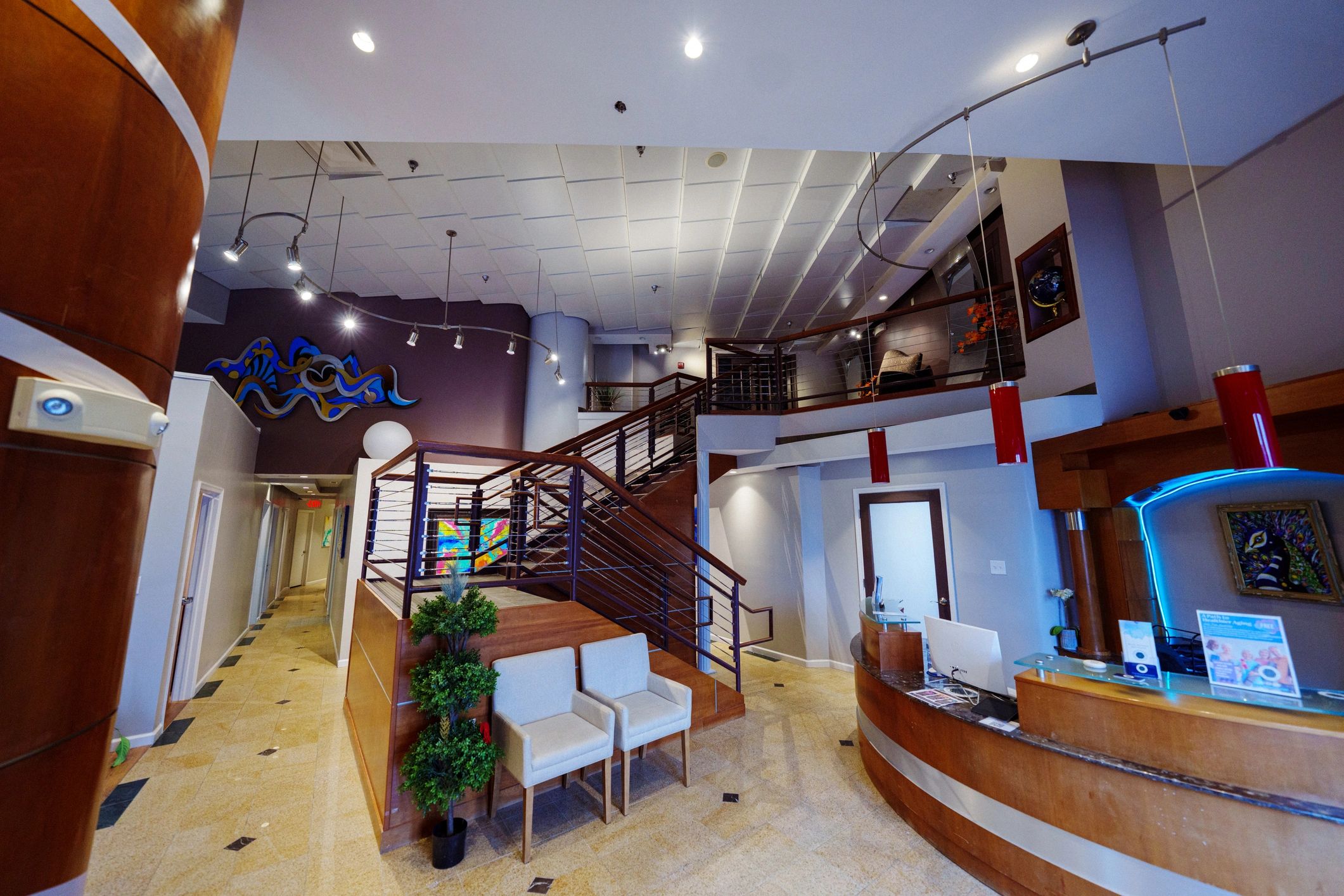 Reception area representing guest services and concierge support